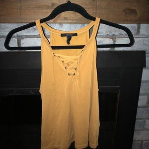 YELLOW CRISS CROSS TOP
